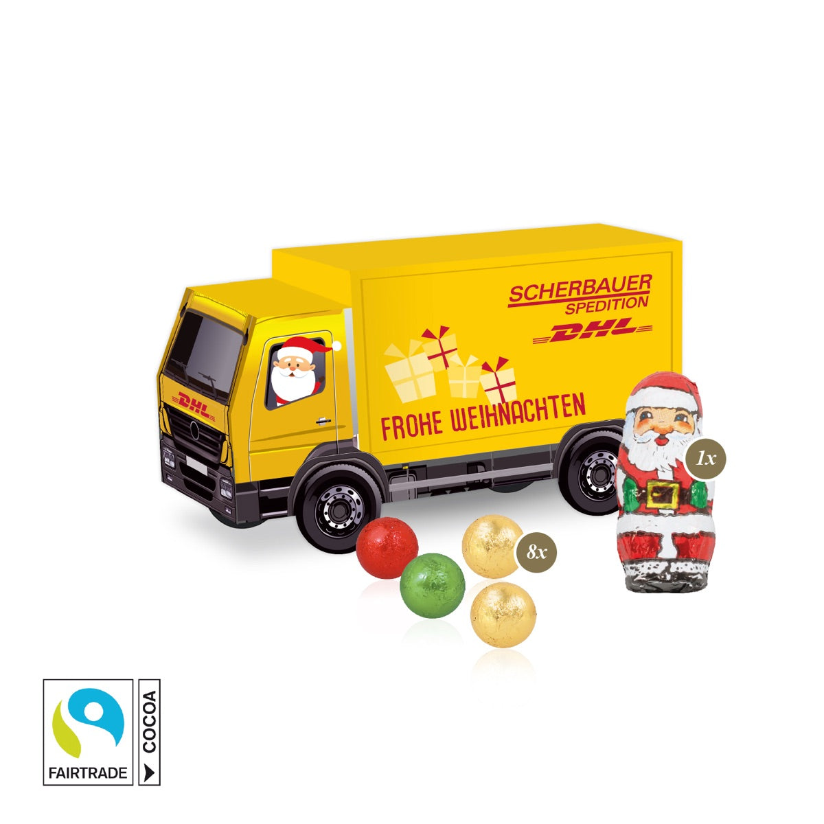 3D Präsent LKW mit Fairtrade Schokolade