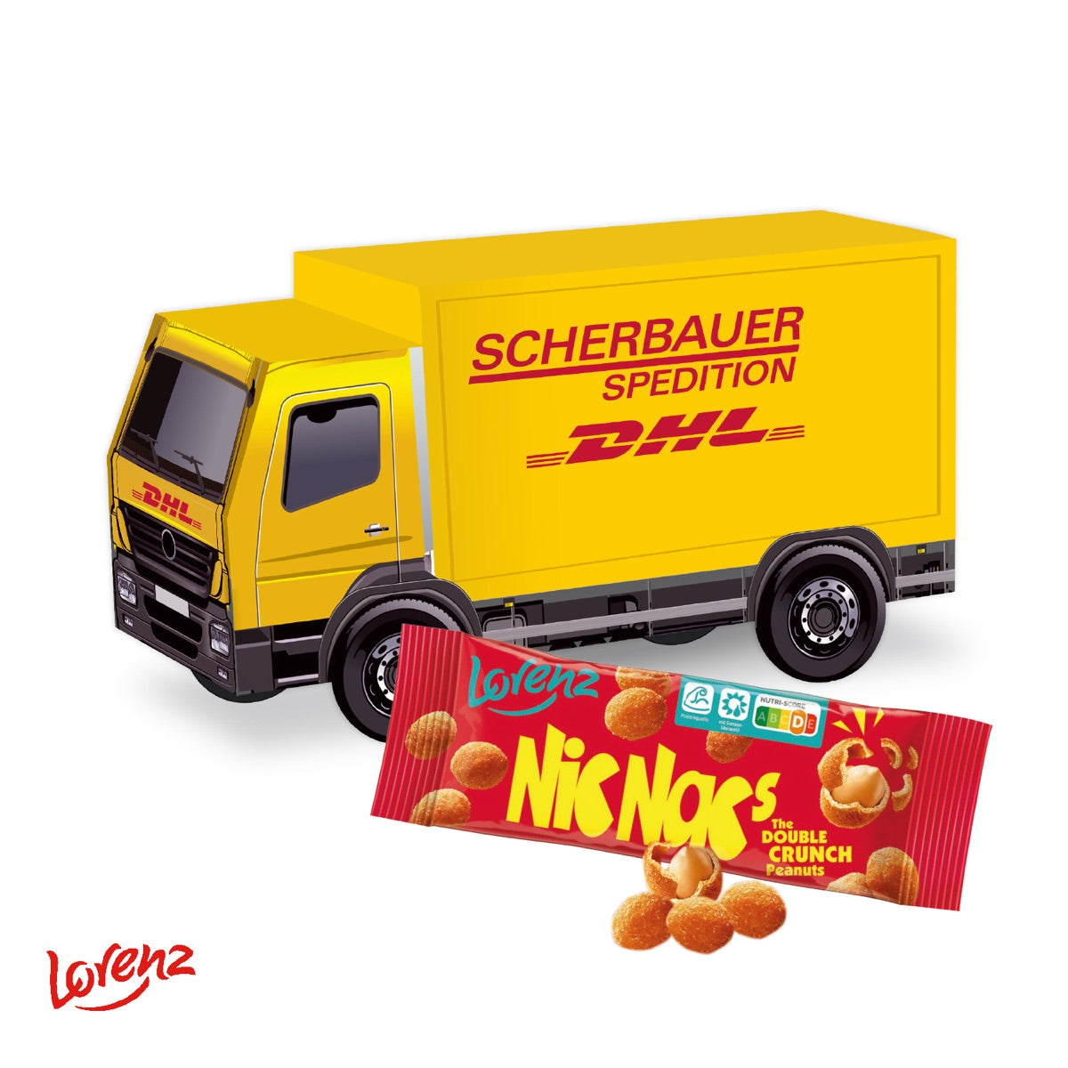 3D Präsent LKW mit Lorenz Nic Nac's