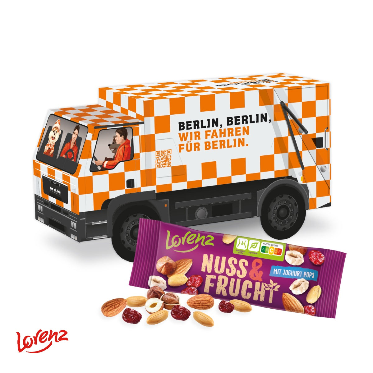 3D Präsent LKW mit Lorenz Nuss & Frucht