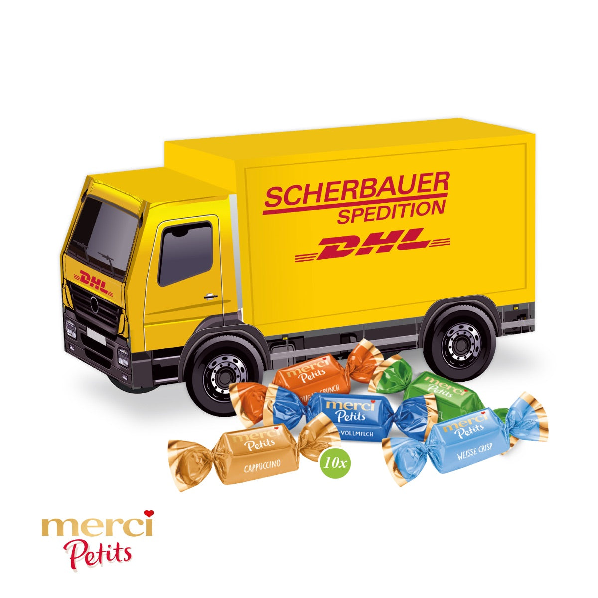 3D Präsent LKW mit Merci Petits