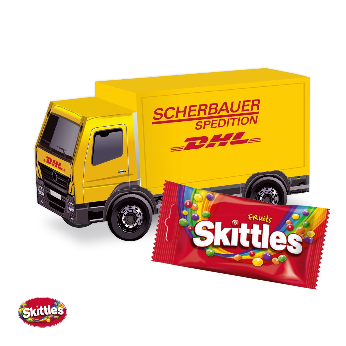 3D Präsent LKW mit Skittles