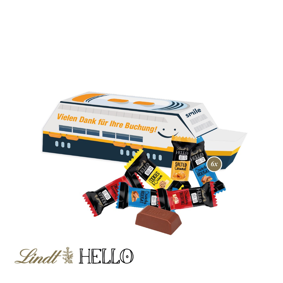 3D Präsent Schiff mit Lindt HELLO