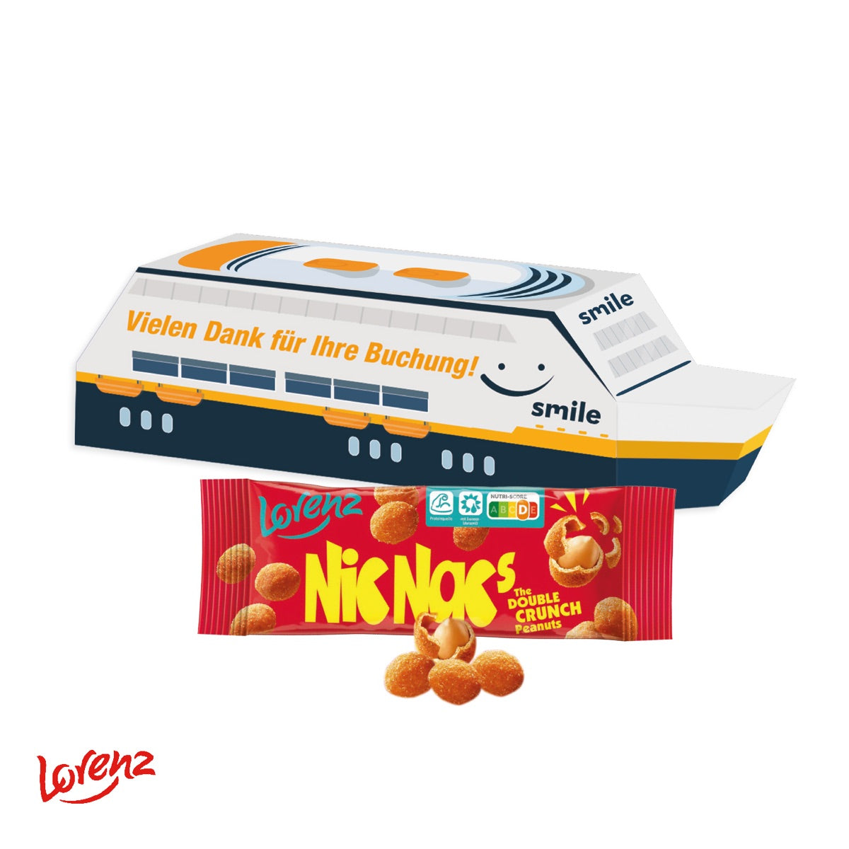 3D Präsent Schiff mit Lorenz Nic Nac's