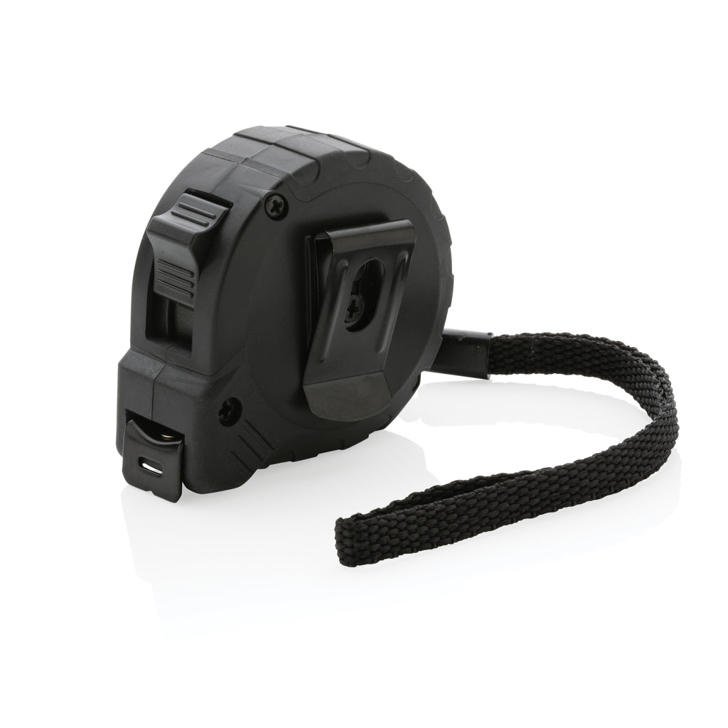 3m/16mm Maßband mit Stop-Taste aus RCS recycelt. Kunststoff – schwarz