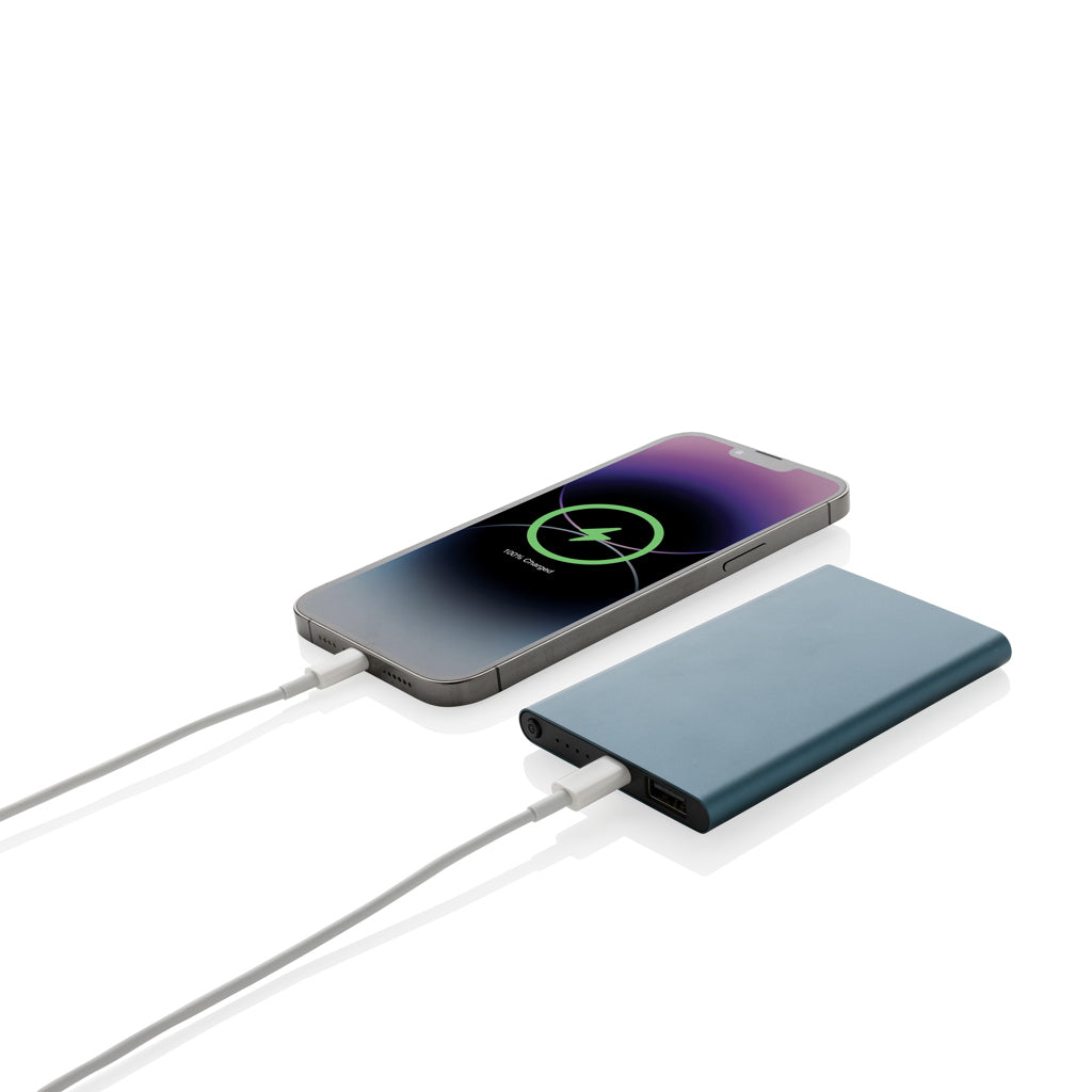 4.000mAh Type-C Powerbank aus RCS recyeltem ABS & Aluminium – blau