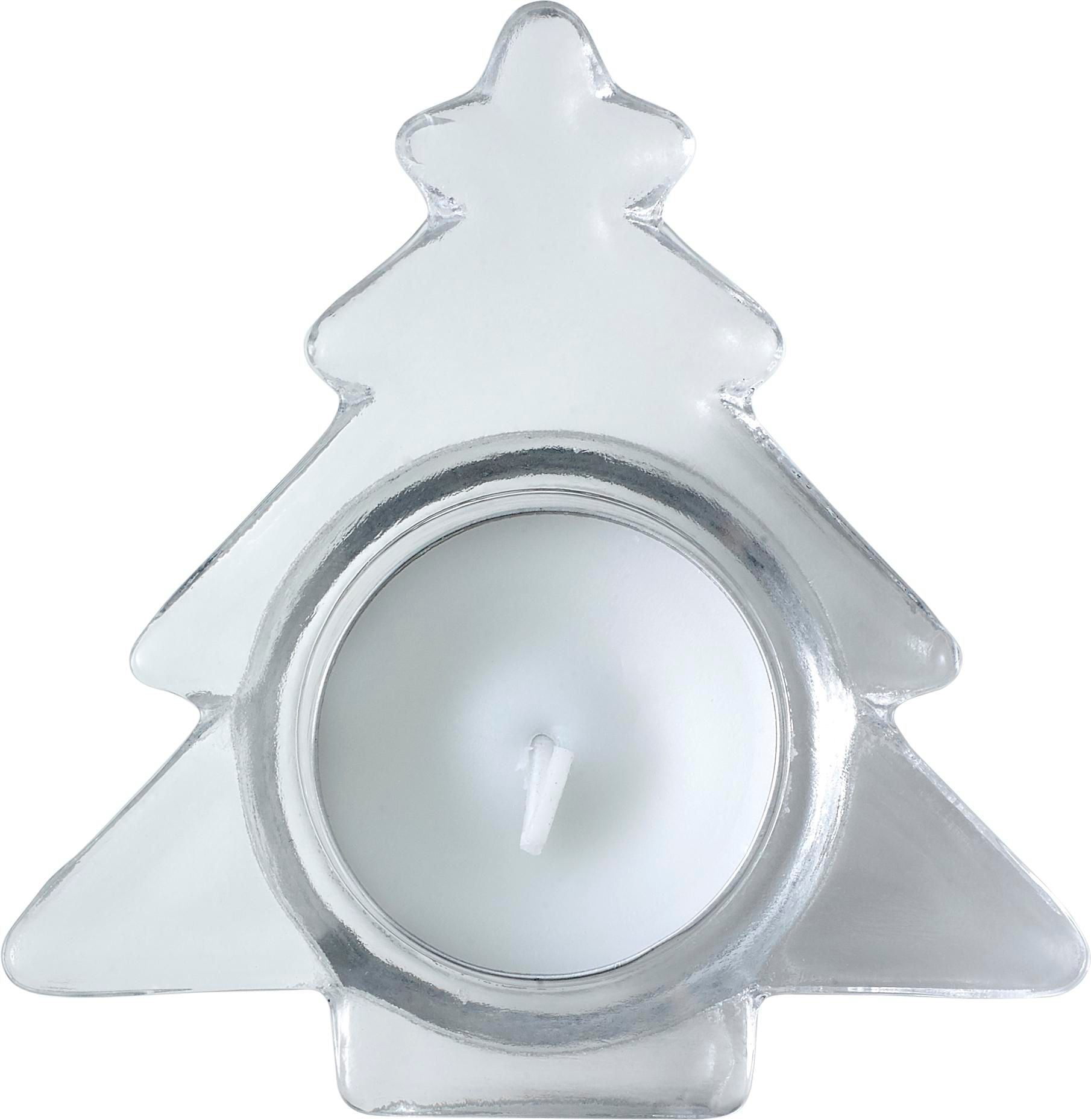 Teelichthalter Casey, Glas, Weihnachtsbaum