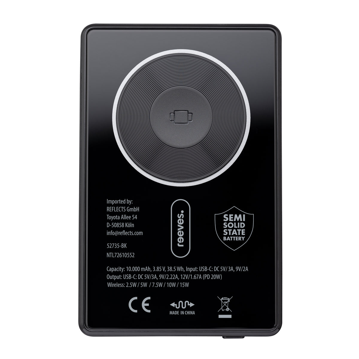 Magnetische 15W Wireless Powerbank REEVES-WATTRON ULTRA X ALU
