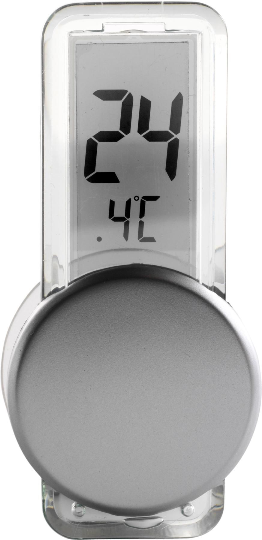 Thermometer Roxanne, Kunststoff, Saugnapf, Silber