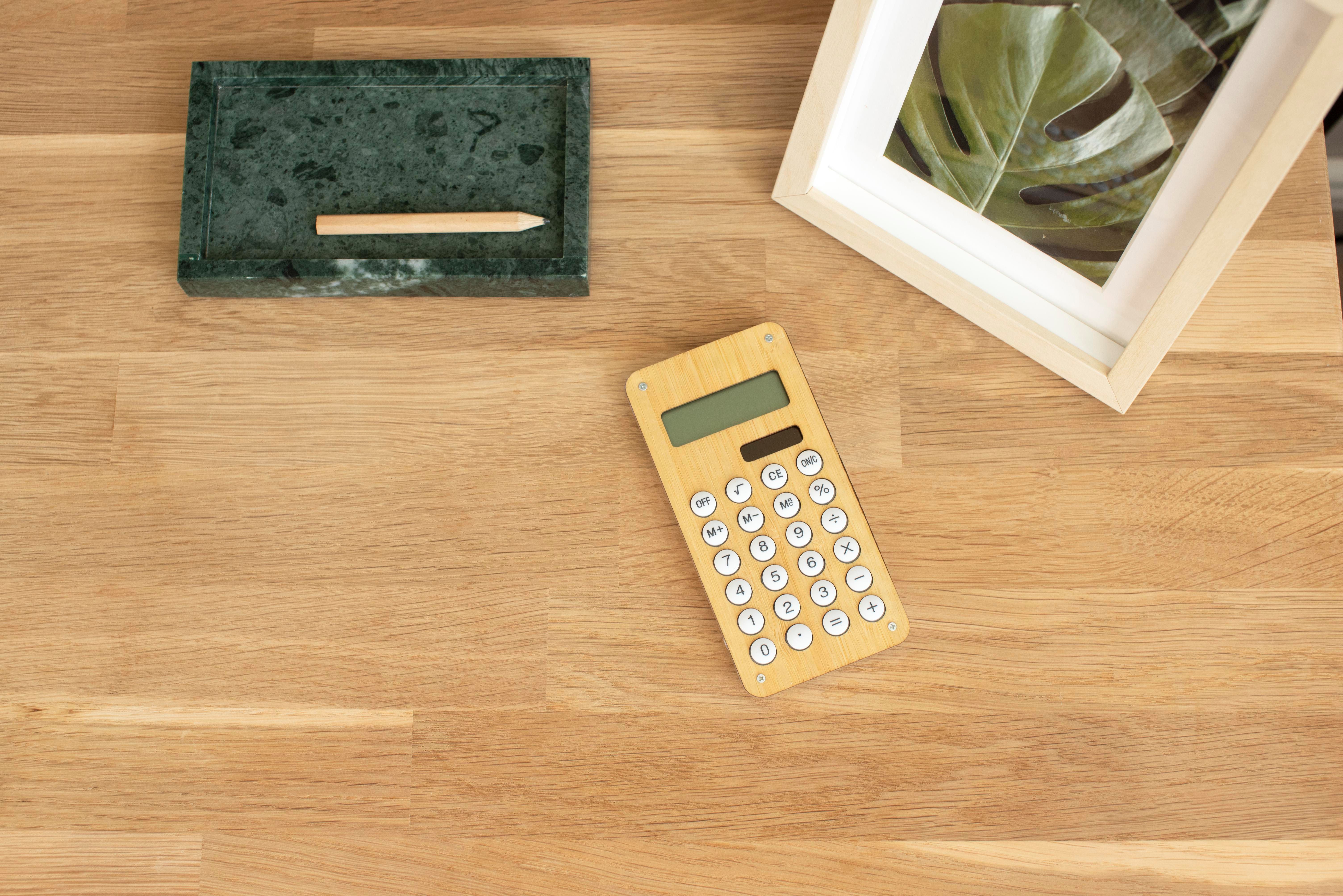 Taschenrechner Thomas, Bambus, Solar
