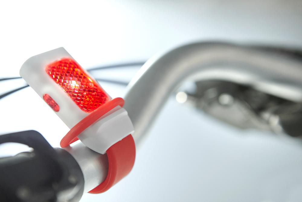Fahrradlicht Duncan, Kunststoff, 3+1 LED, Silikonband