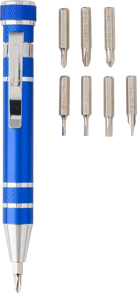 Taschenlampe und Schraubendreher Olivia, Aluminium, 2 in 1