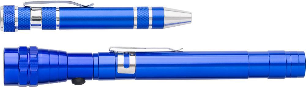 Taschenlampe und Schraubendreher Olivia, Aluminium, 2 in 1