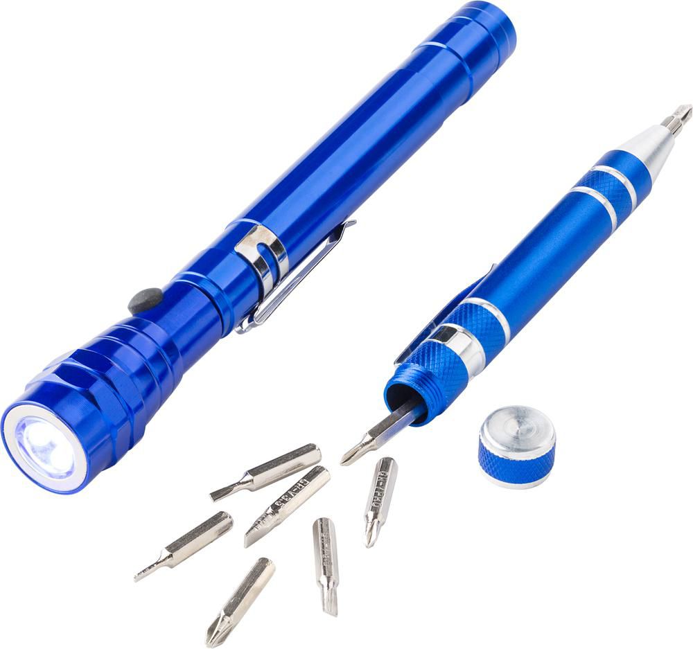 Taschenlampe und Schraubendreher Olivia, Aluminium, 2 in 1