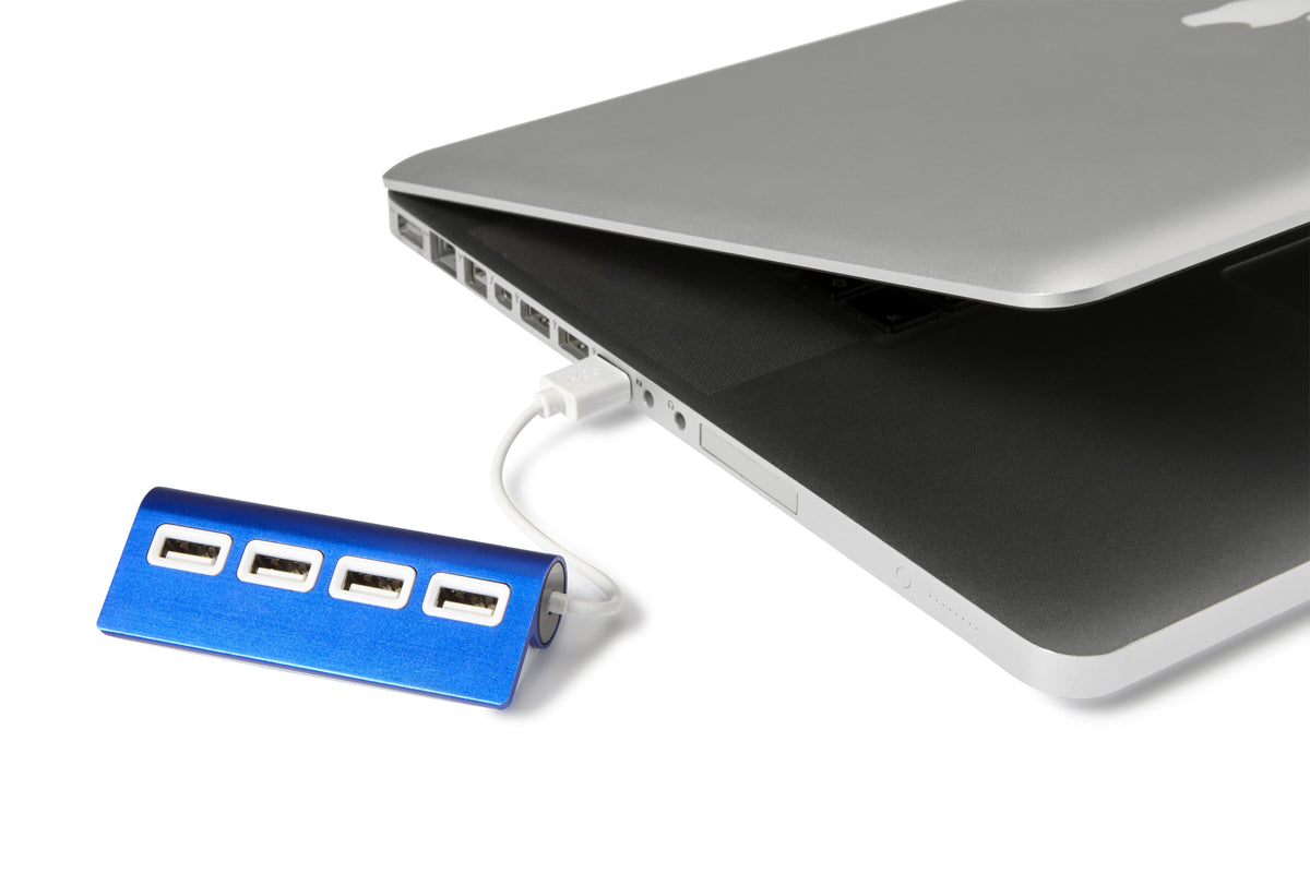 USB Hub Leo, Aluminium, 4 Anschlüsse
