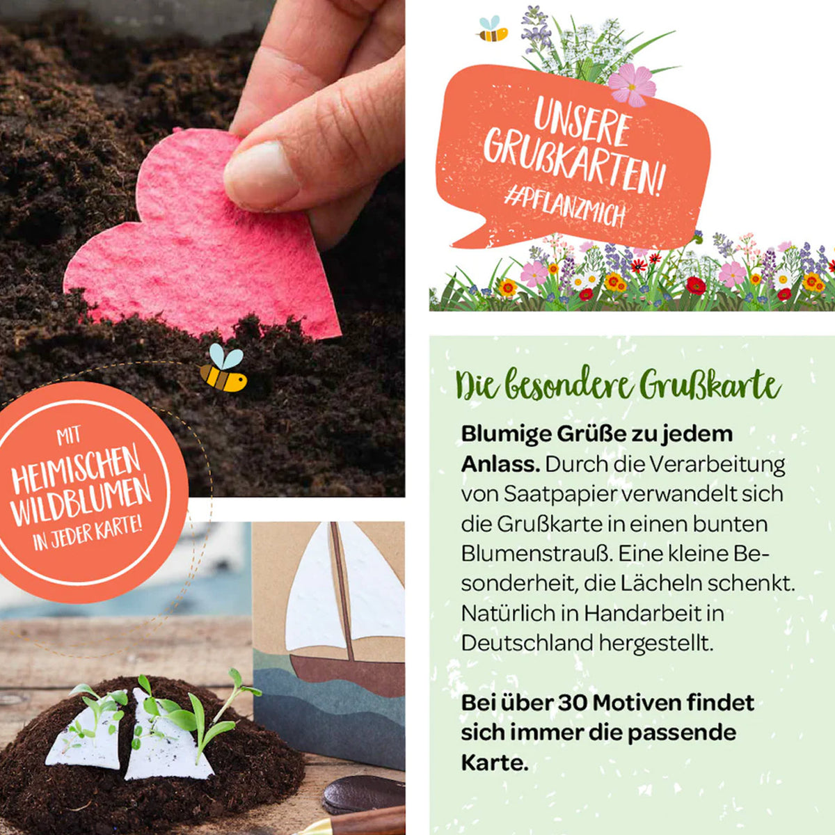 Individuelle Postkarte mit Samenpapier Logodruck
