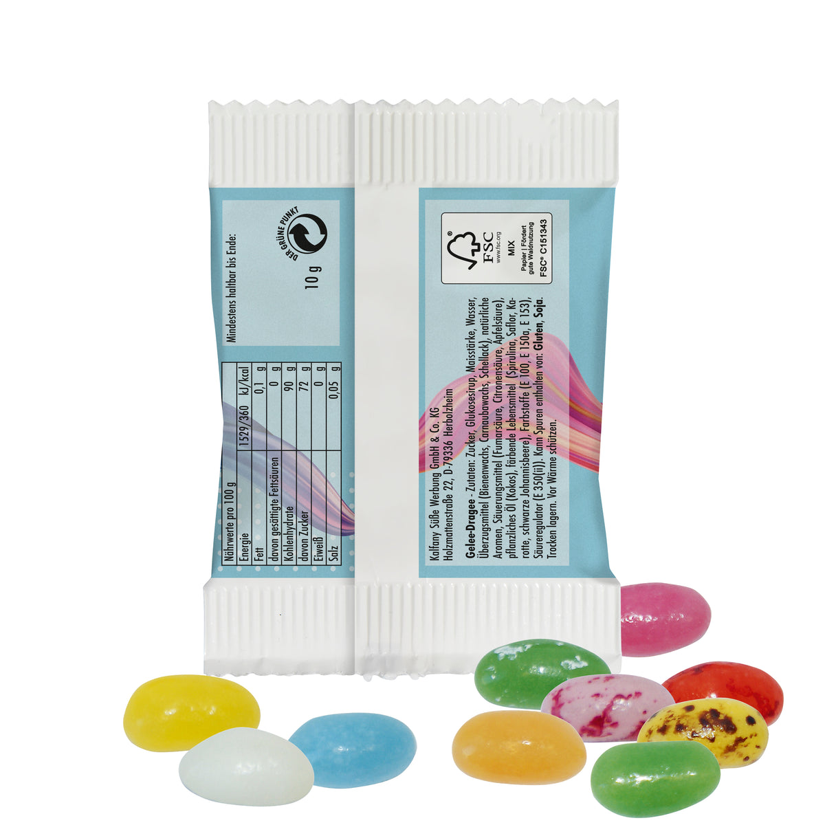 Jelly Beans im Papiertüchen von hinten