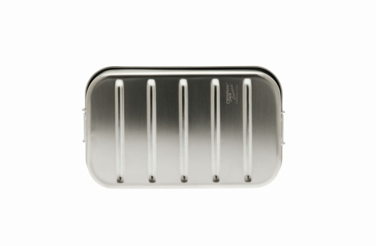 Boden der Edelstahl Lunchbox mit Klickverschluss