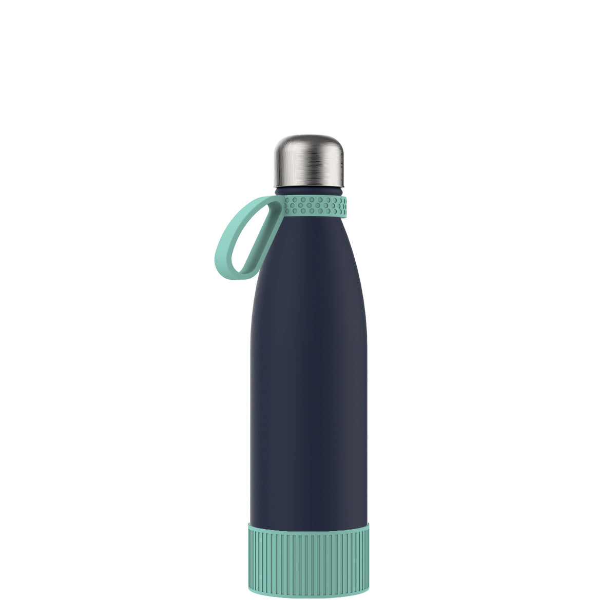 Flasche: blau, Ring: mint, Hülle: mint