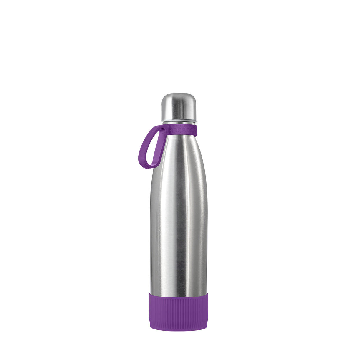 Flasche: silber, Ring: lila, Hülle: lila