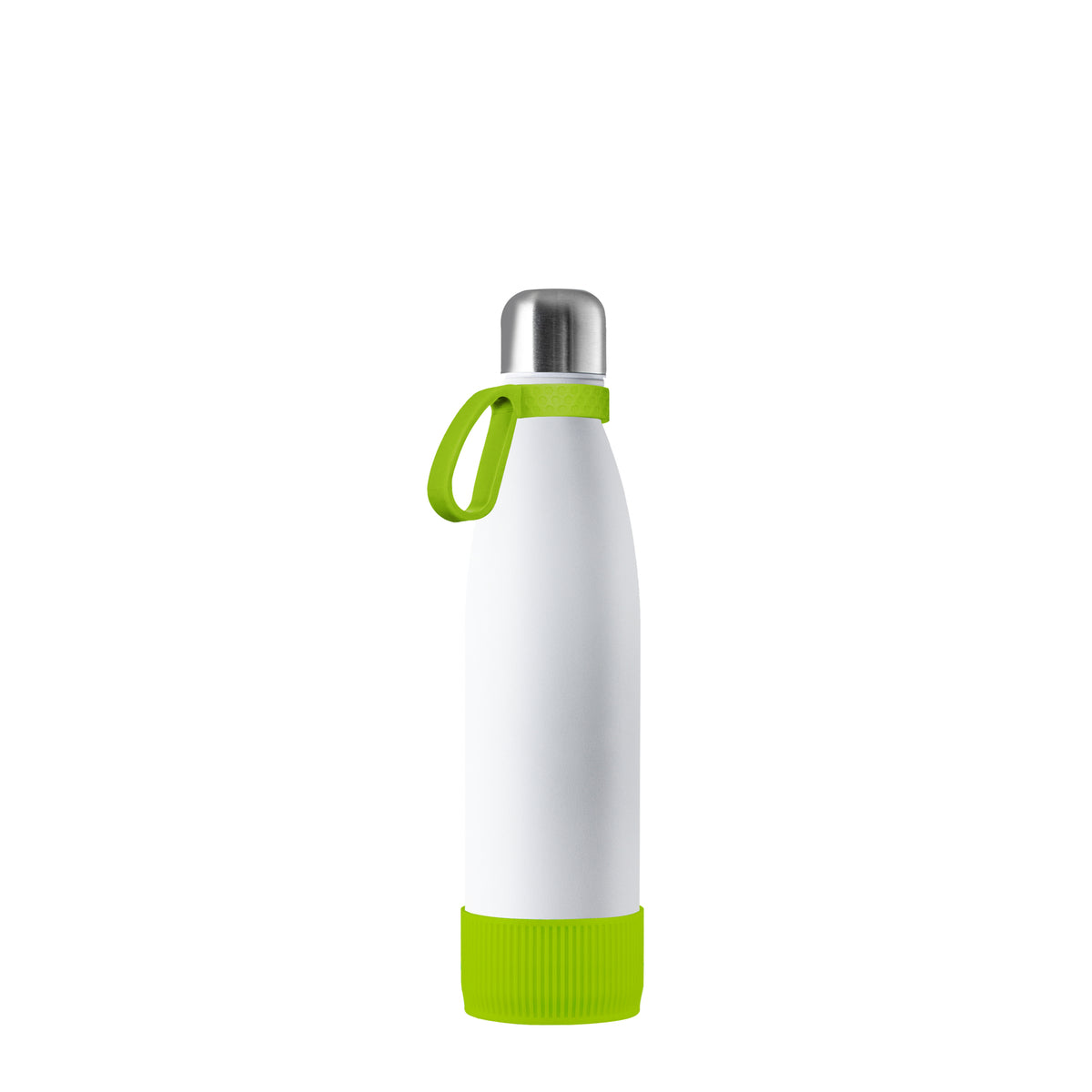 Flasche: weiß, Ring: hellgrün, Hülle: hellgrün