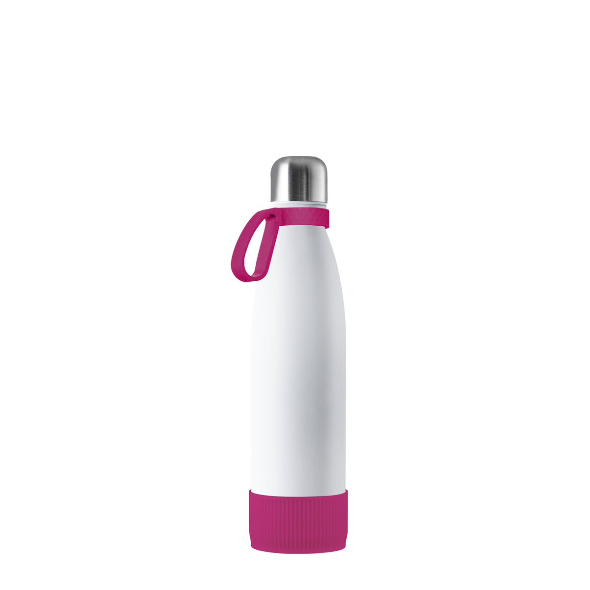 Flasche: weiß, Ring: magenta, Hülle: magenta