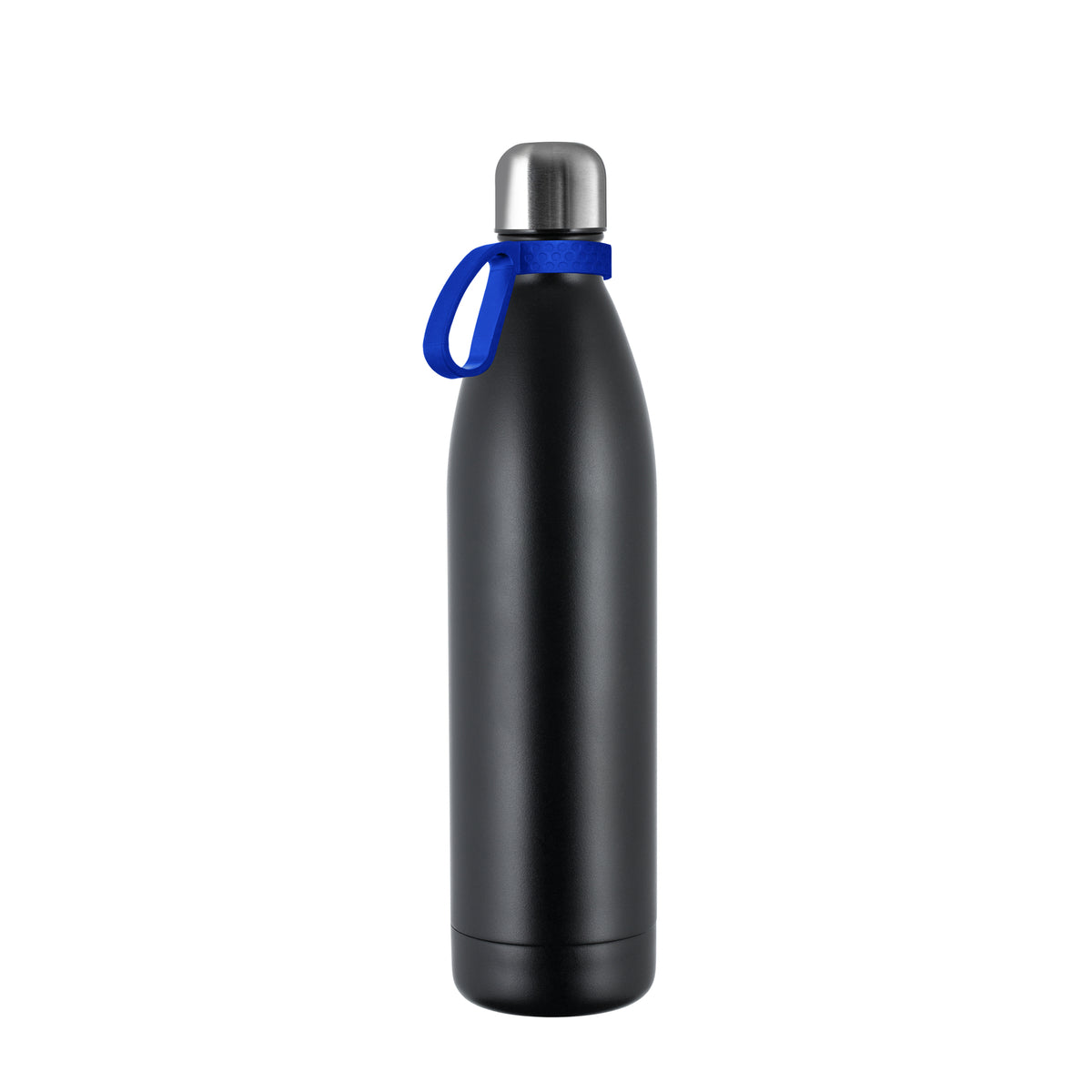 Flasche: schwarz, Ring: blau