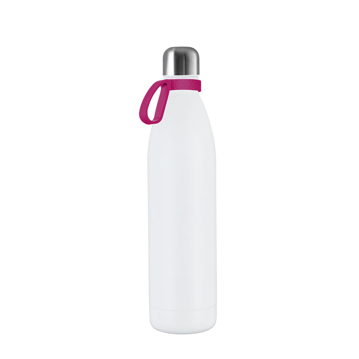 Flasche: weiß, Ring: magenta