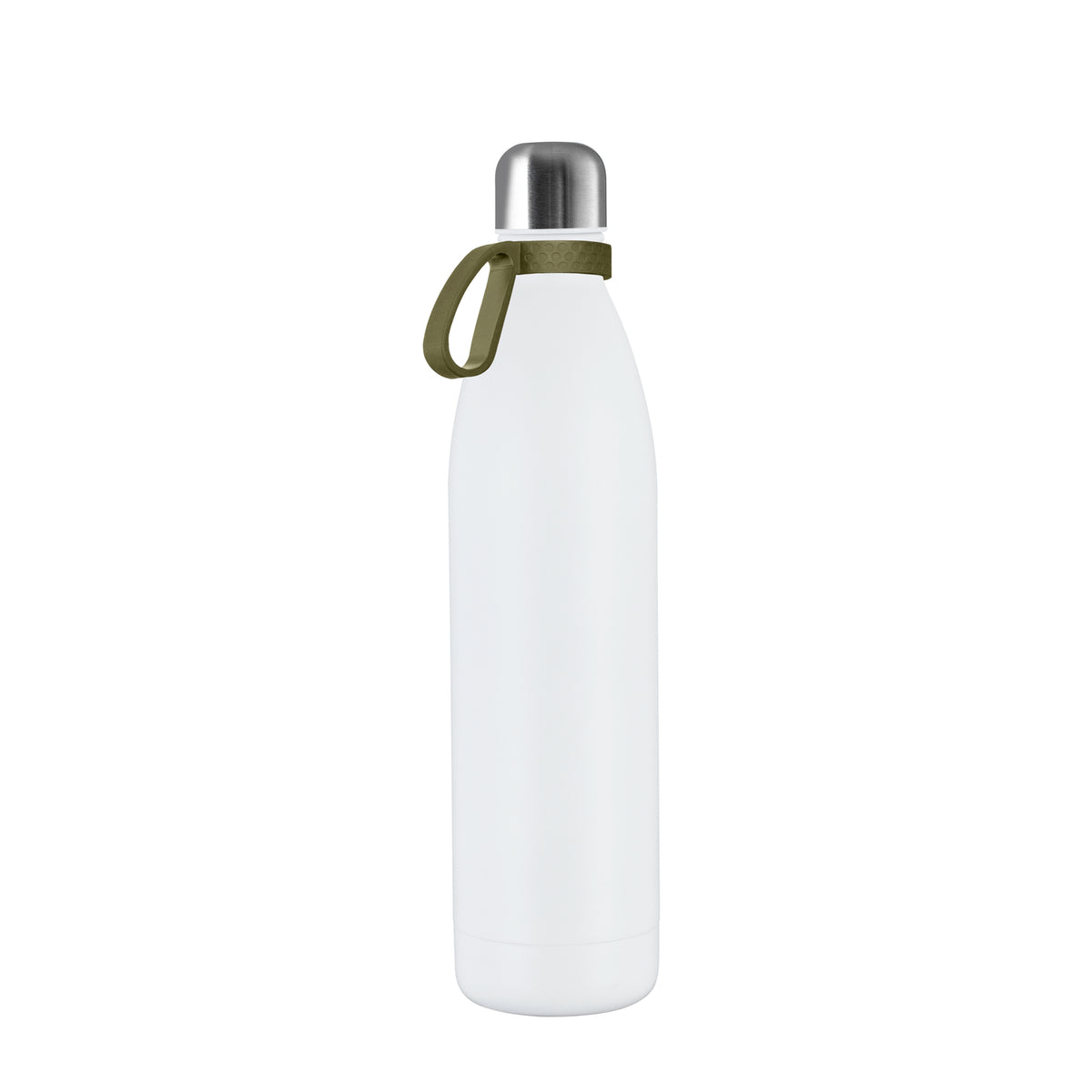 Flasche: weiß, Ring: olivgrün