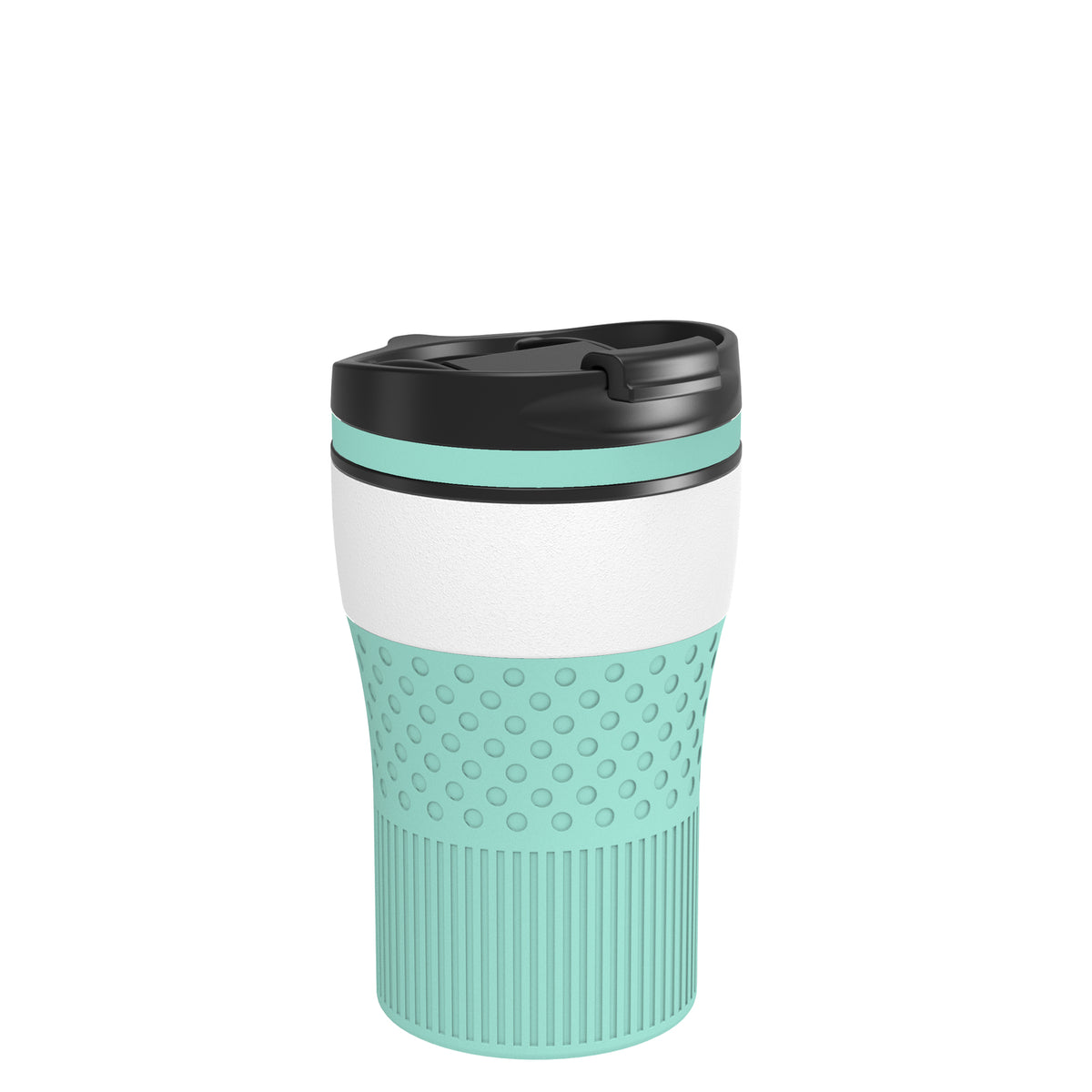 Becher: weiß, Ring: mint, Hülle: mint