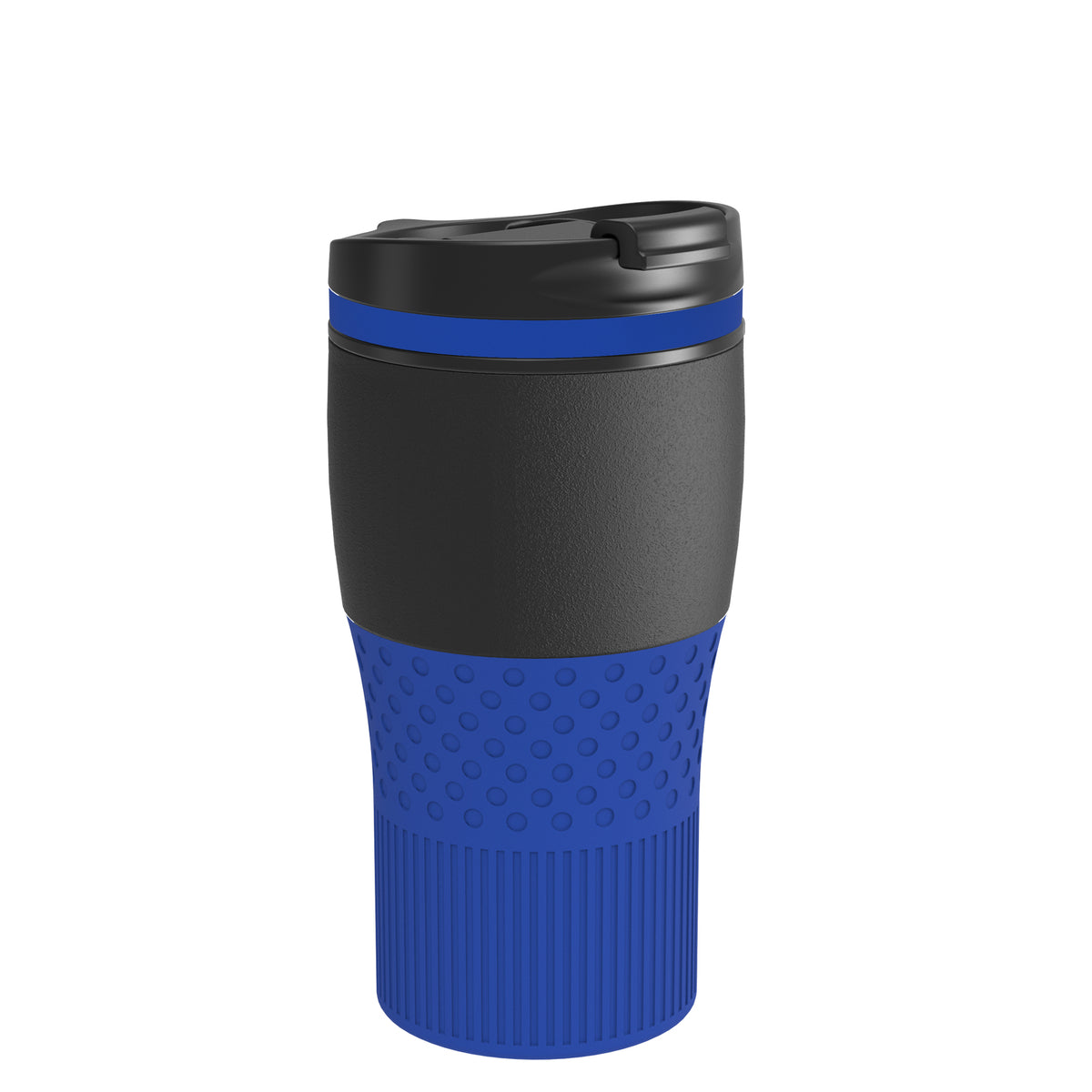 Becher: schwarz, Ring: blau, Hülle: blau