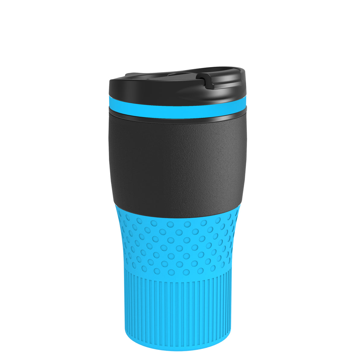 Becher: schwarz, Ring: cyan, Hülle: cyan
