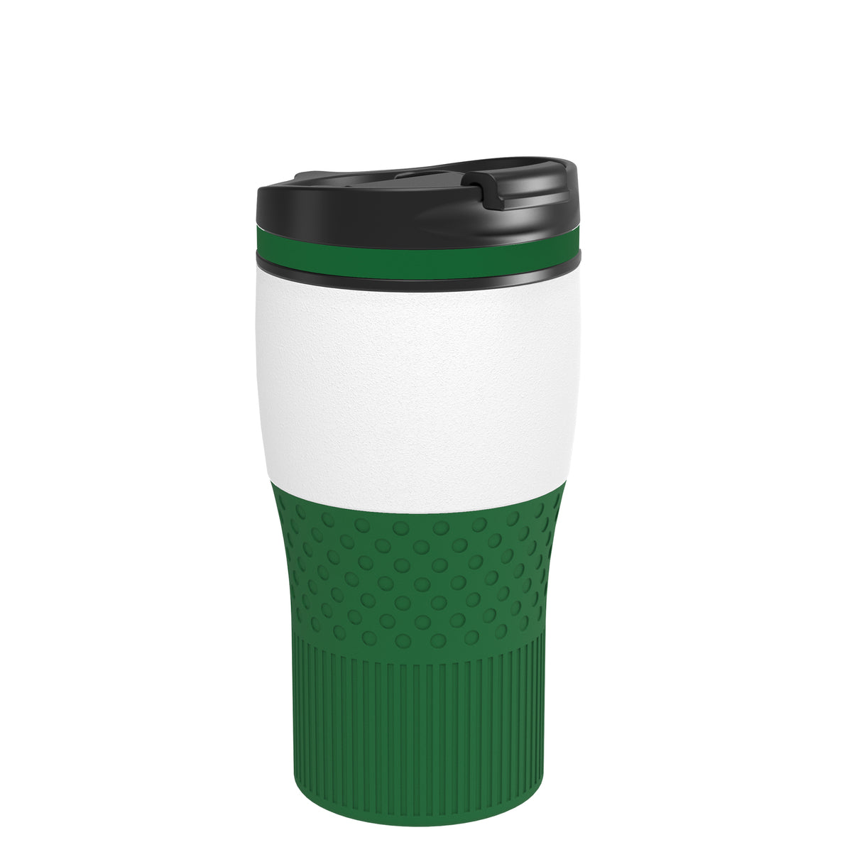 Becher: weiß, Ring: grün, Hülle: grün
