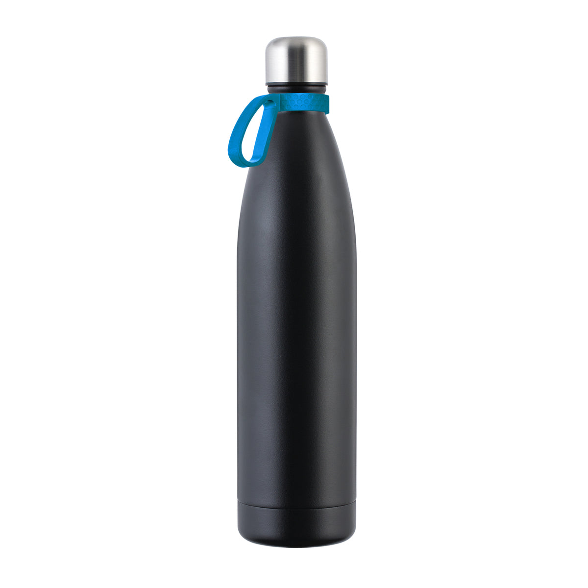 Flasche: schwarz, Ring: cyan