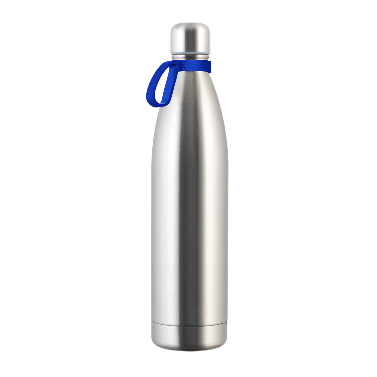 Flasche: silber, Ring: blau