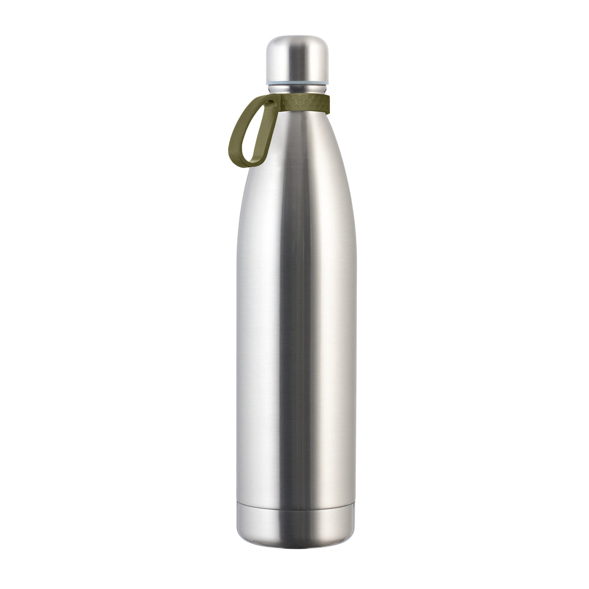 Flasche: silber, Ring: olivgrün