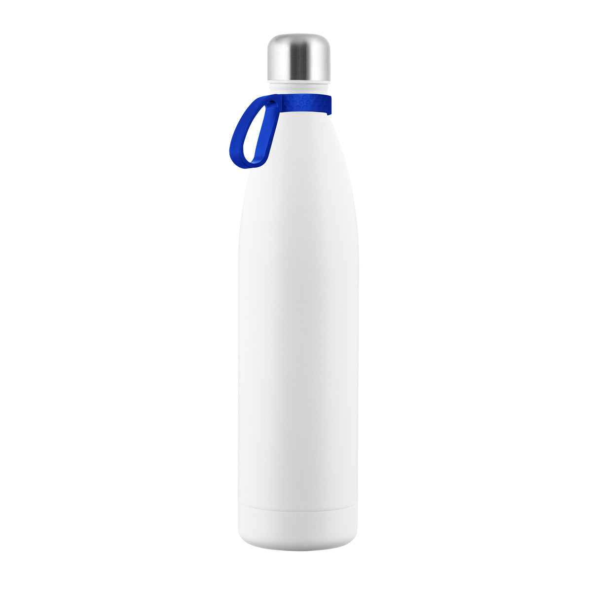 Flasche: weiß, Ring: blau