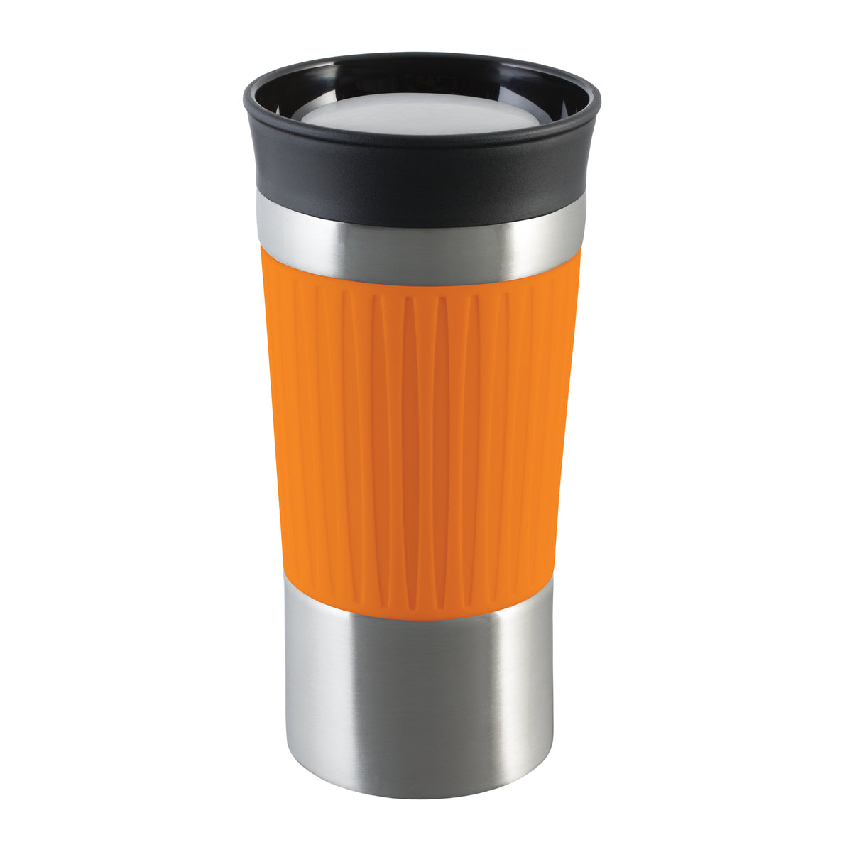 Becher: silber, Hülle: orange