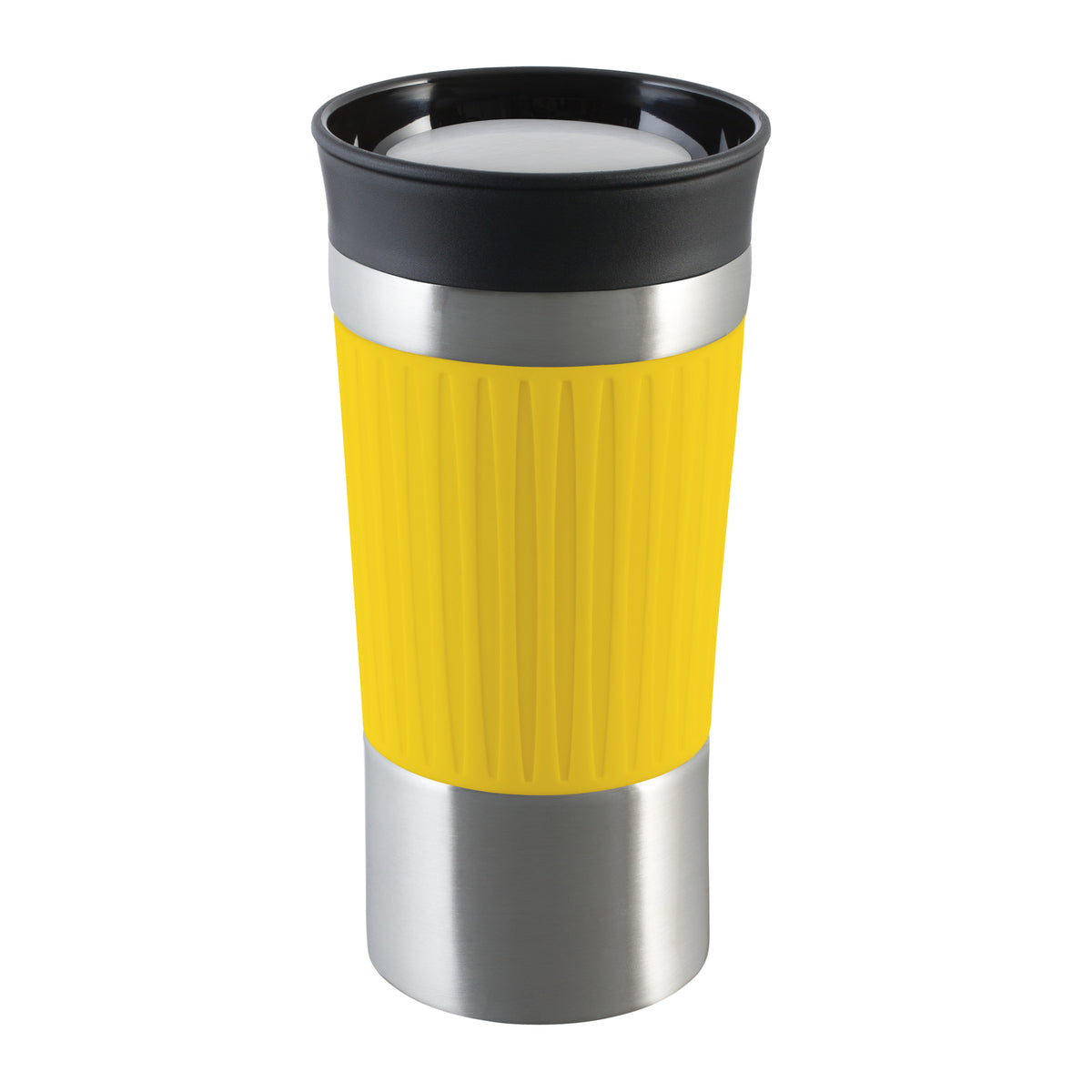 Becher: silber, Hülle: gelb