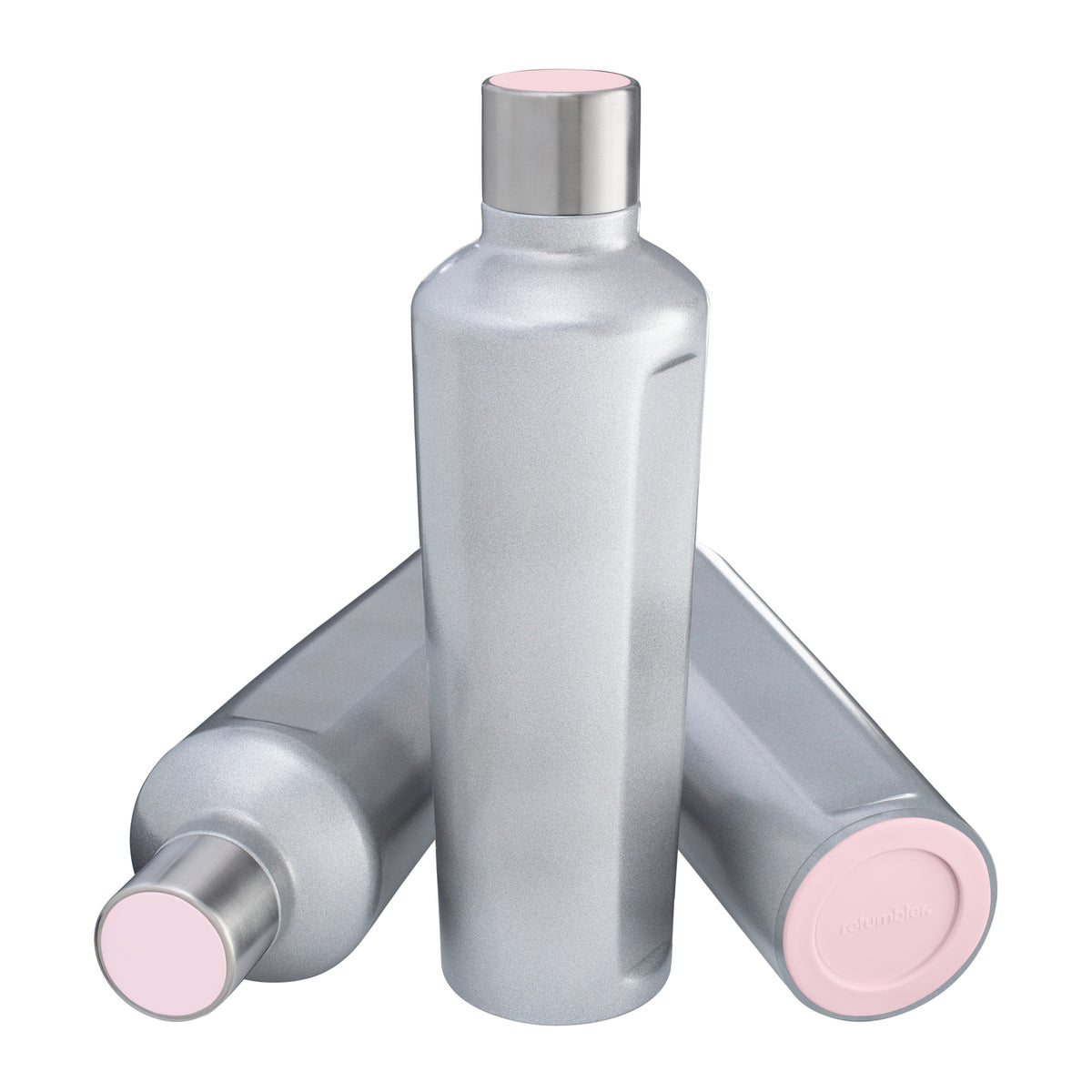 Flasche: silber, Deckel: hellmagenta, Boden: hellmagenta