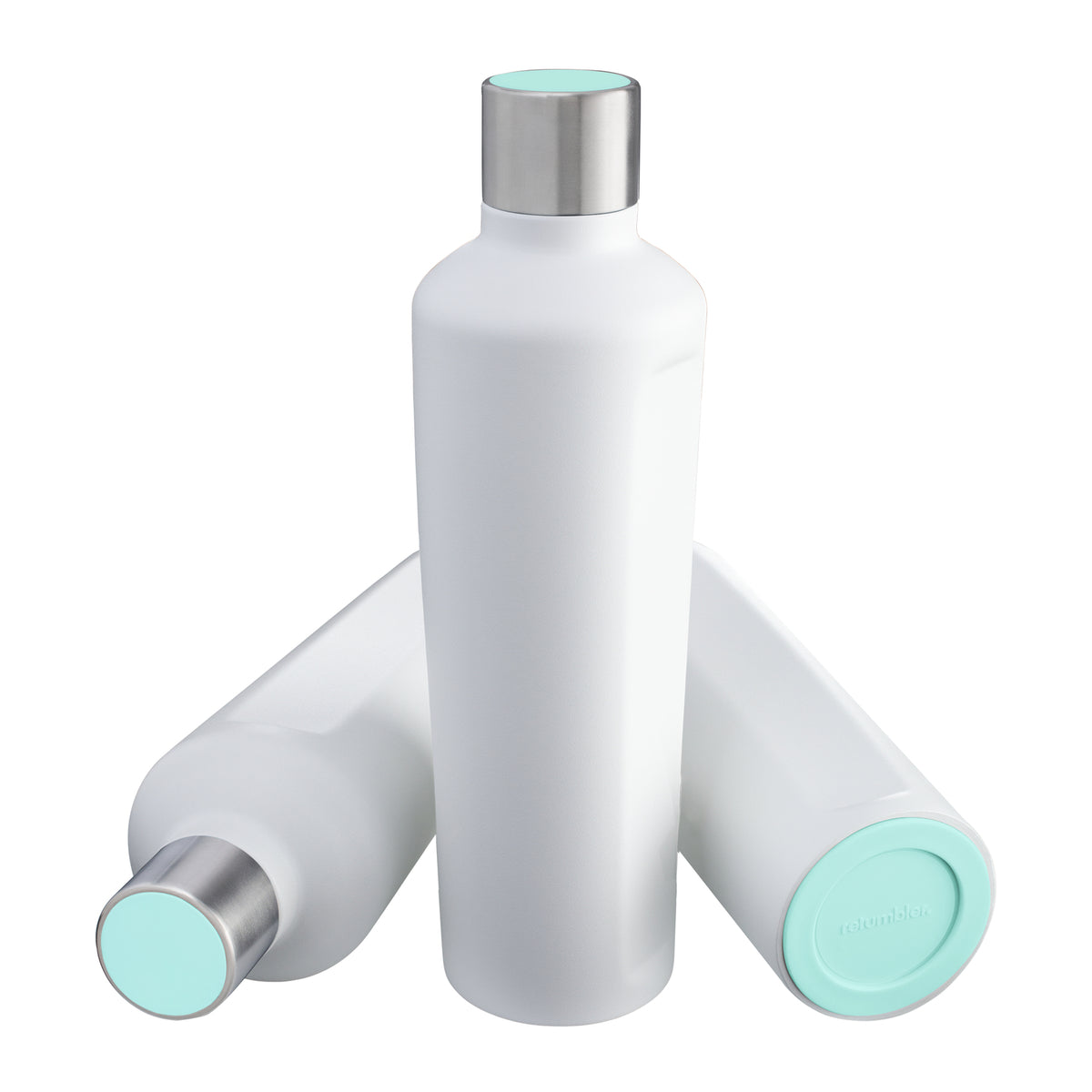 Flasche: weiß, Deckel: mint, Boden: mint