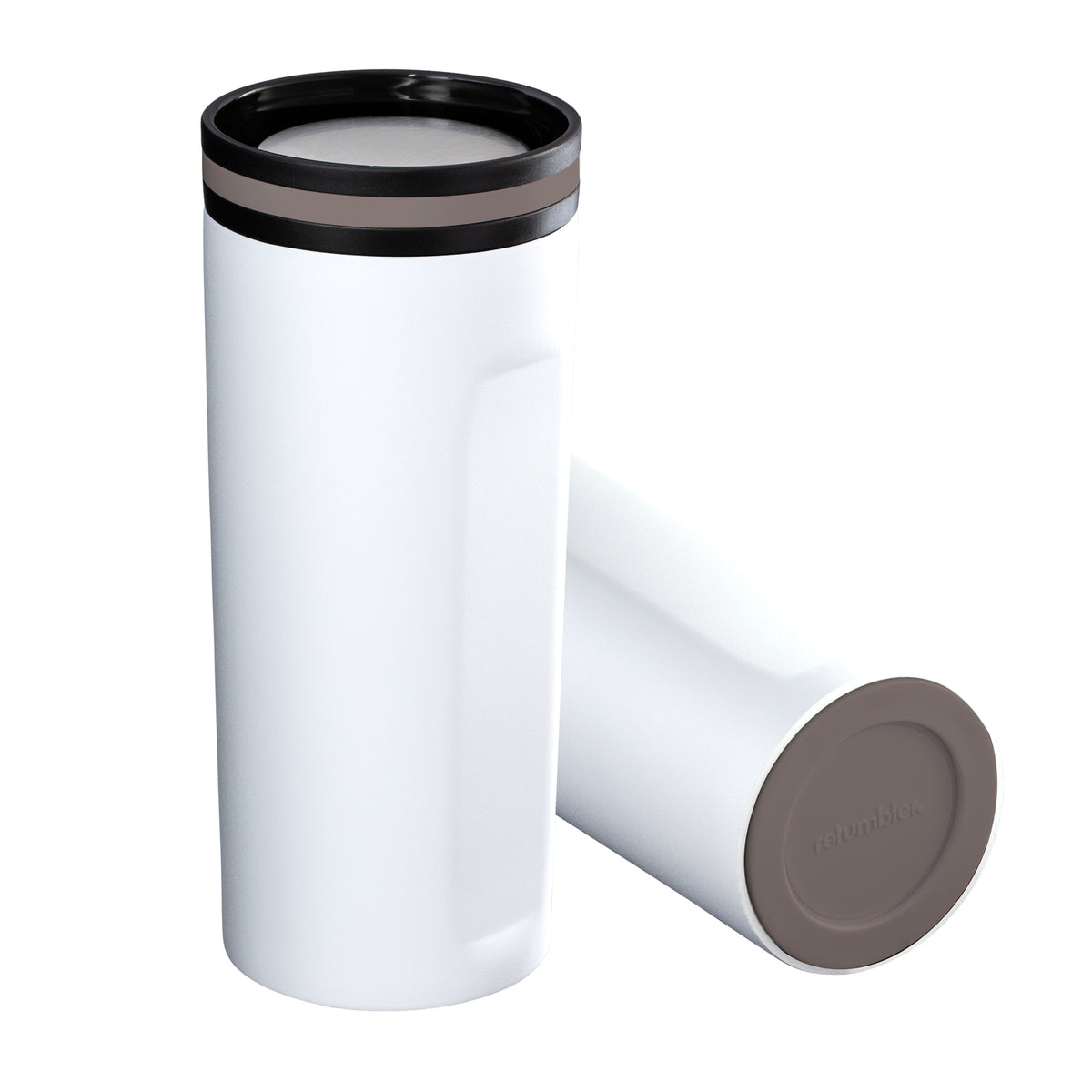 Becher: weiß, Ring: braun, Boden: braun