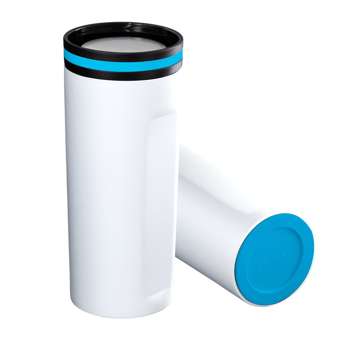 Becher: weiß, Ring: cyan, Boden: cyan