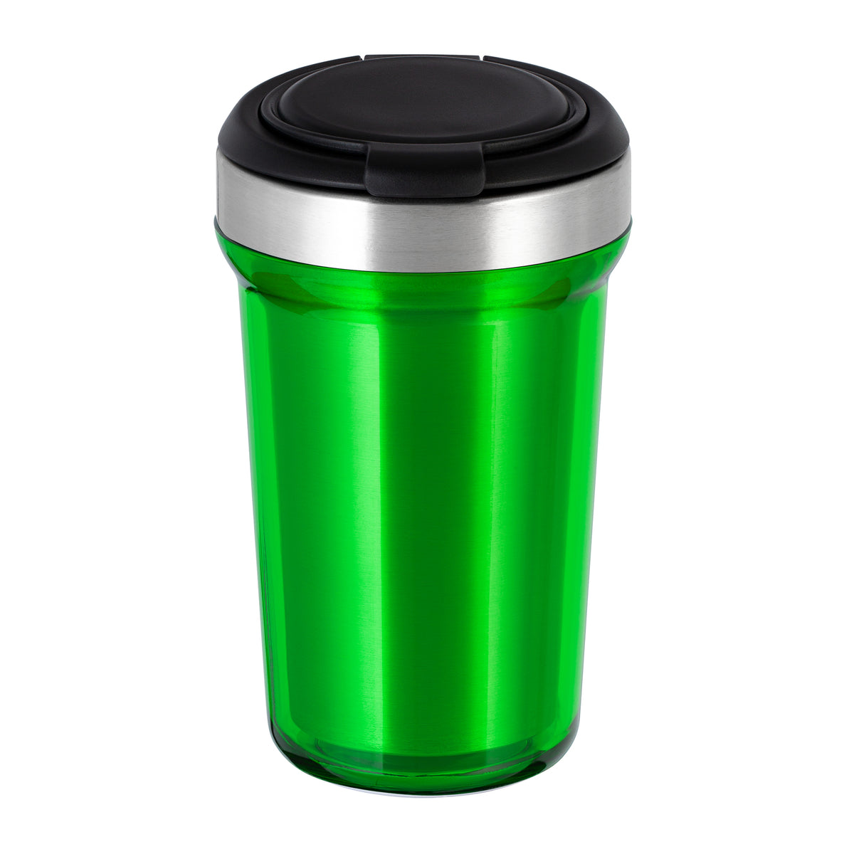 Innenbecher: silber, Deckel: schwarz, Tasse: grün