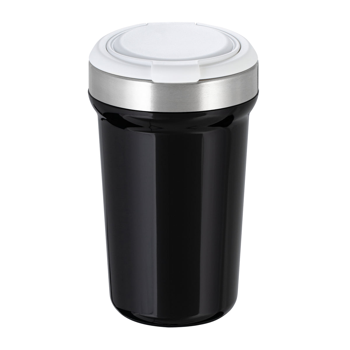 Innenbecher: silber, Deckel: weiß, Tasse: schwarz
