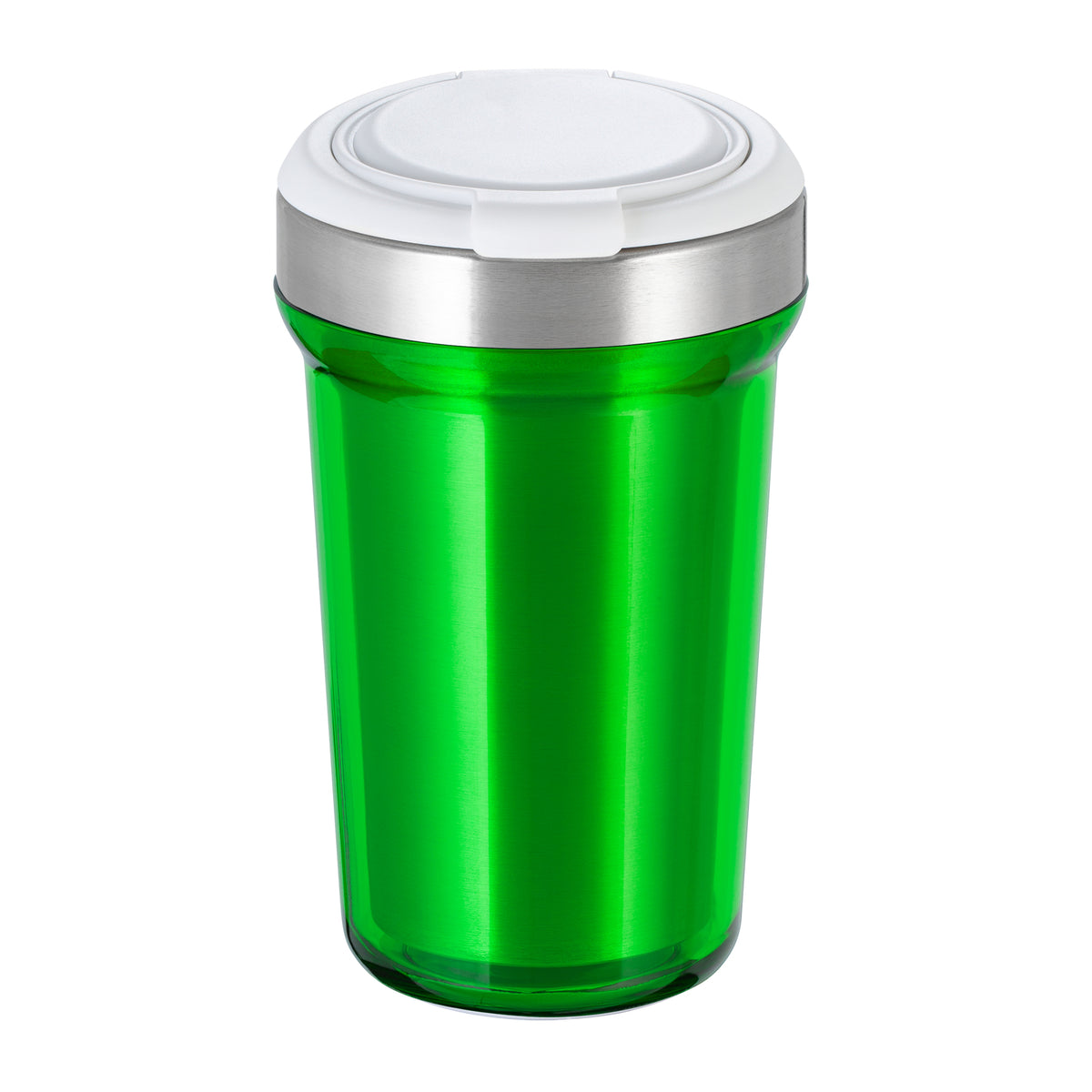 Innenbecher: silber, Deckel: weiß, Tasse: grün