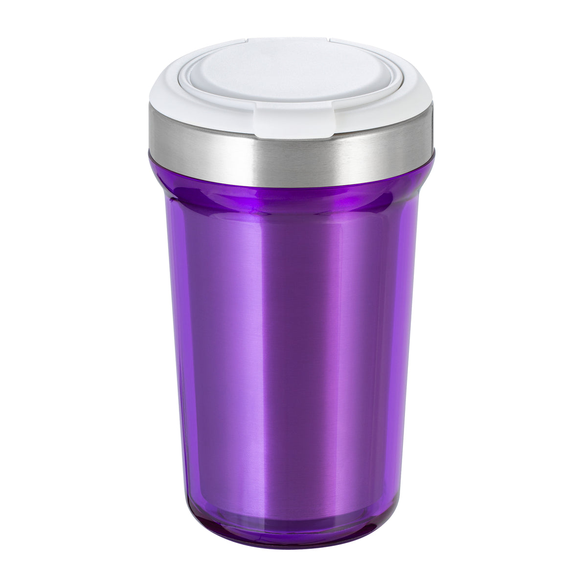 Innenbecher: silber, Deckel: weiß, Tasse: lila