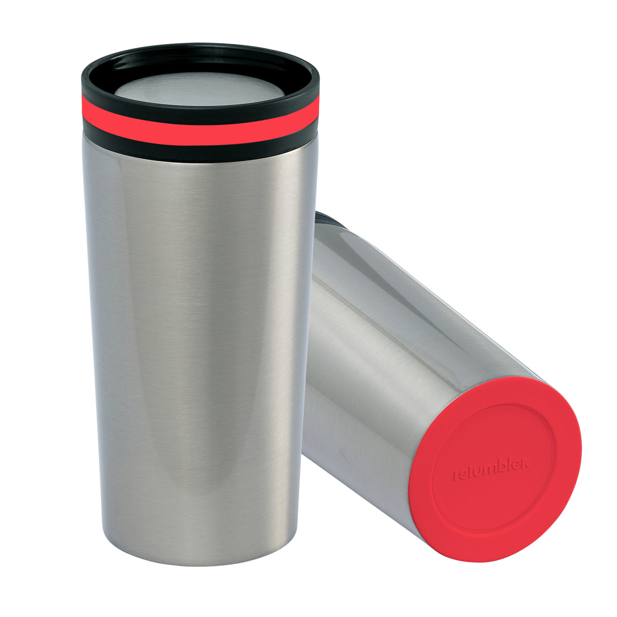 Becher: silber, Ring: rot, Boden: rot