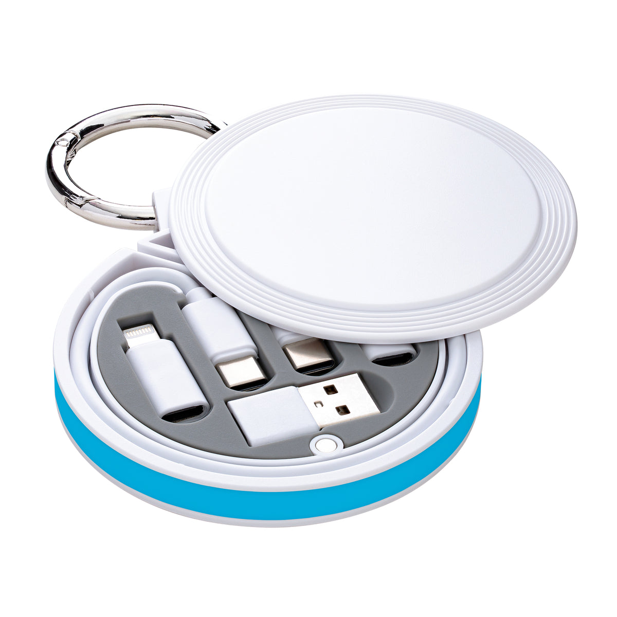 Korpus: weiß, Ring: cyan