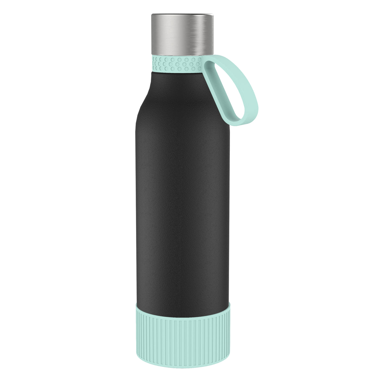 Flasche: schwarz, Ring: mint, Hülle: mint
