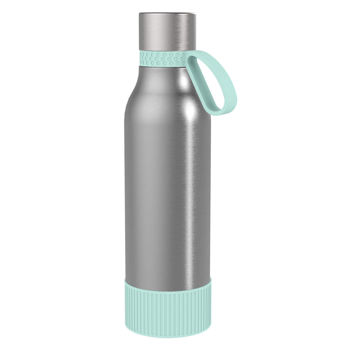 Flasche: silber, Ring: mint, Hülle: mint